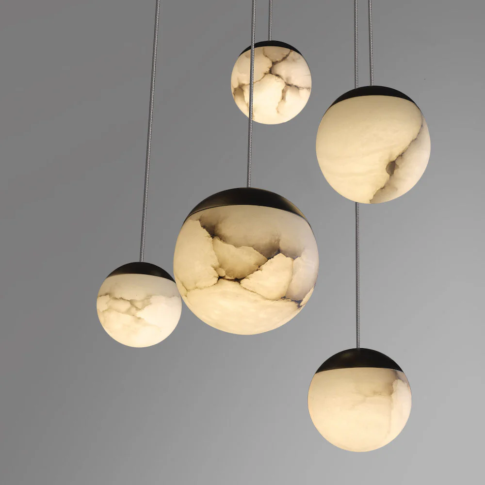 Calli Alabaster Chandelier 5 Lights - Image 4