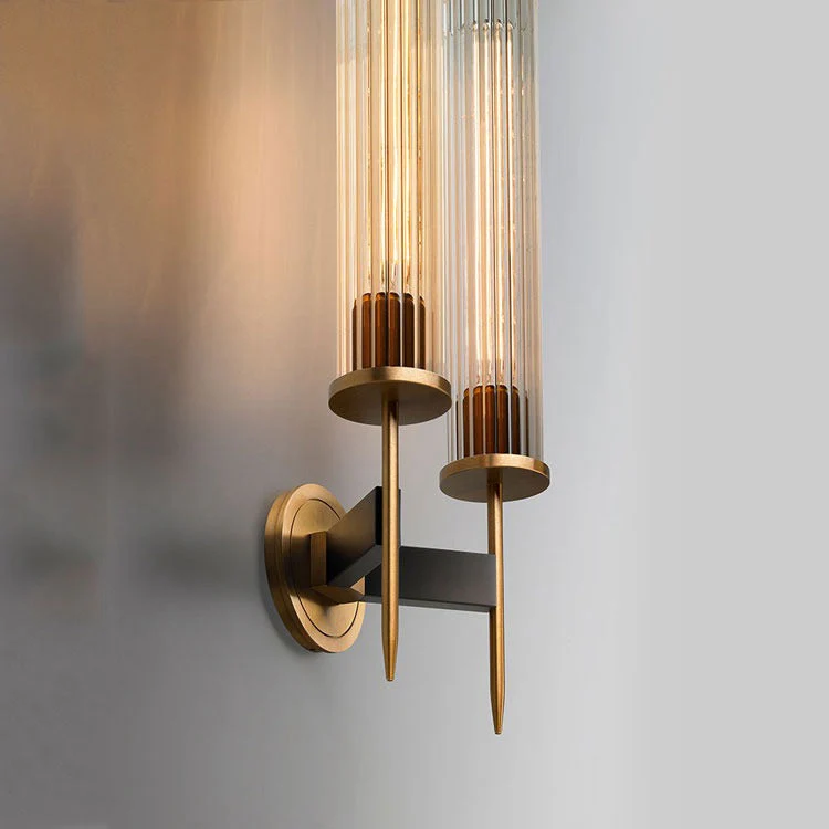 Candles Glass Shade 2-Head Wall Sconce - Image 6
