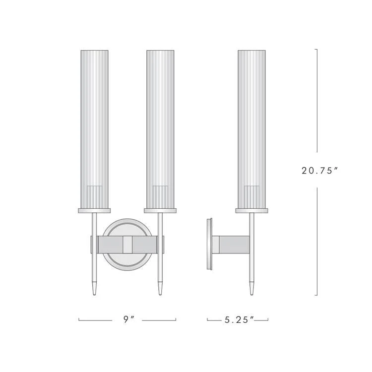 Candles Glass Shade 2-Head Wall Sconce - Image 7