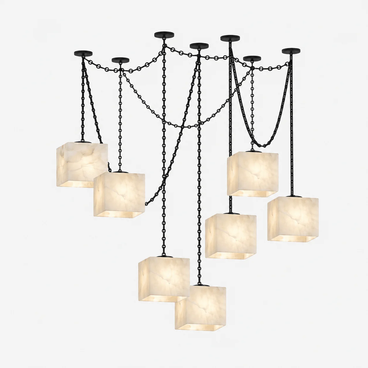 Cascade Chain Cube Chandelier - Image 2
