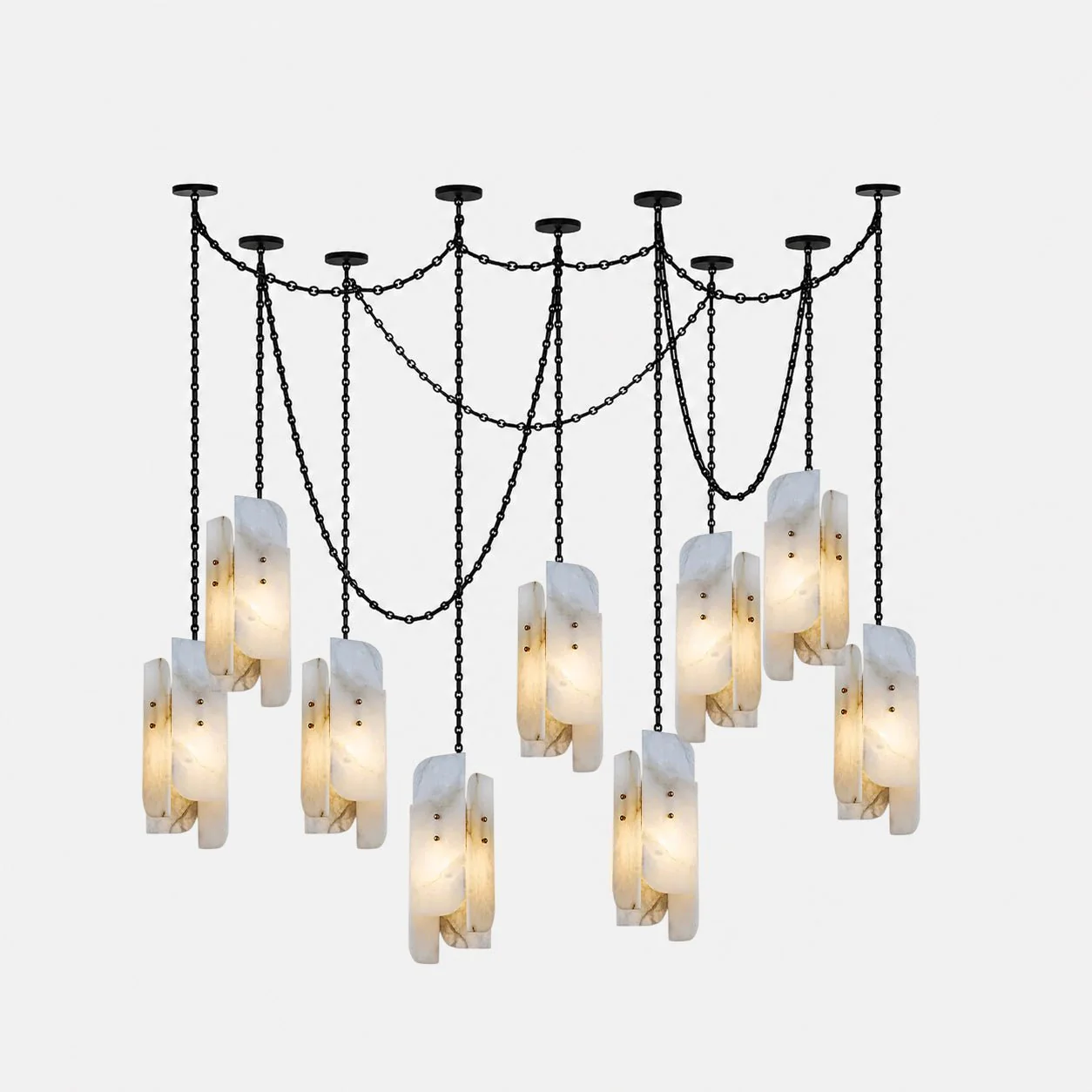 Cascading Chain Cluster Chandelier - Image 10