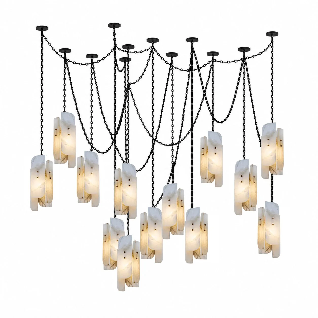 Cascading Chain Cluster Chandelier - Image 12