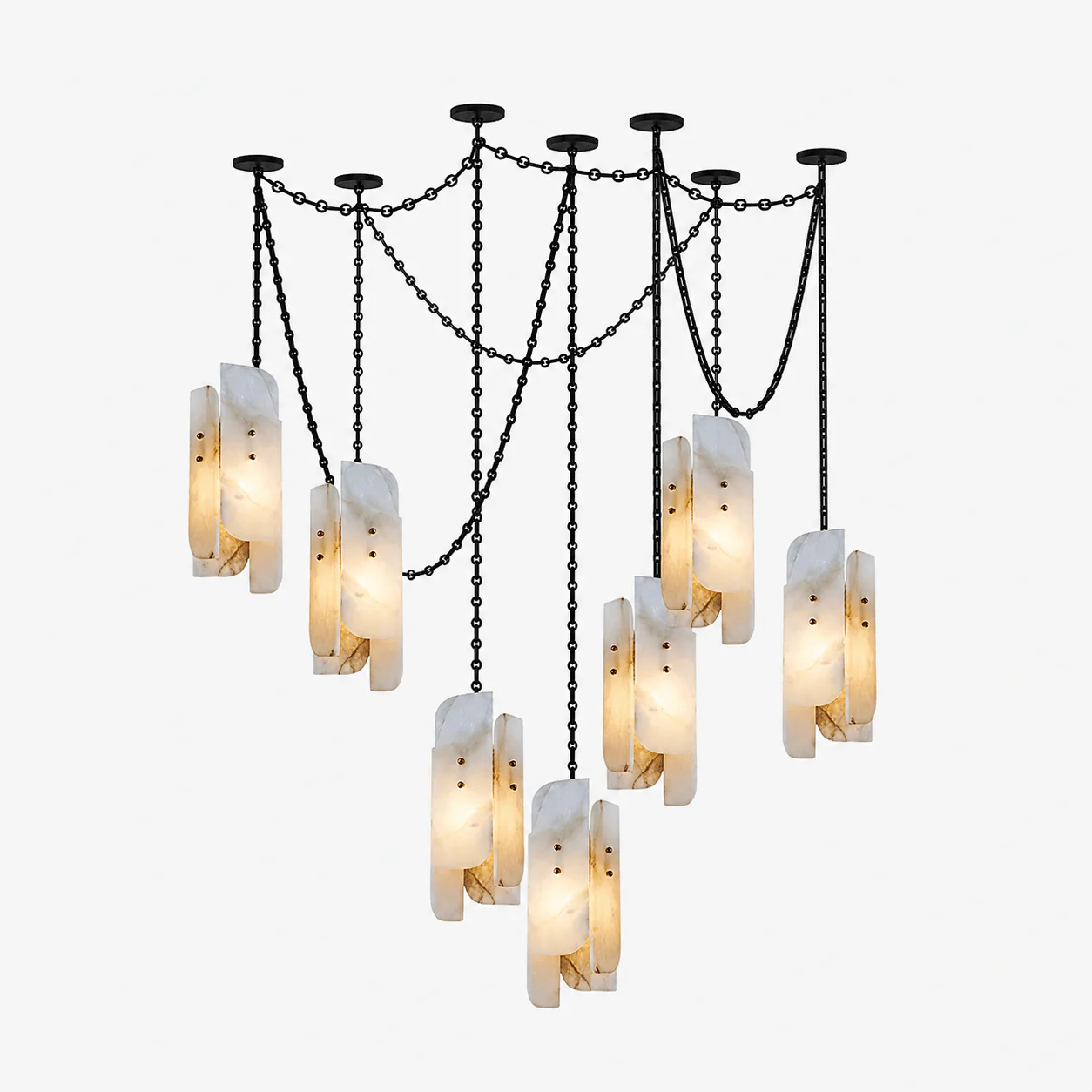 Cascading Chain Cluster Chandelier - Image 2