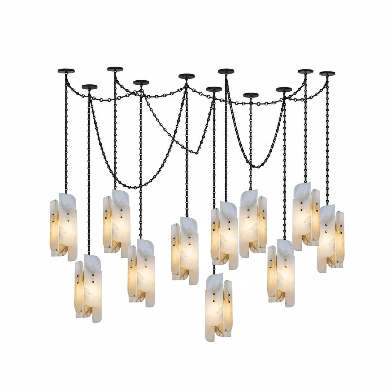 Cascading Chain Cluster Chandelier - Image 8