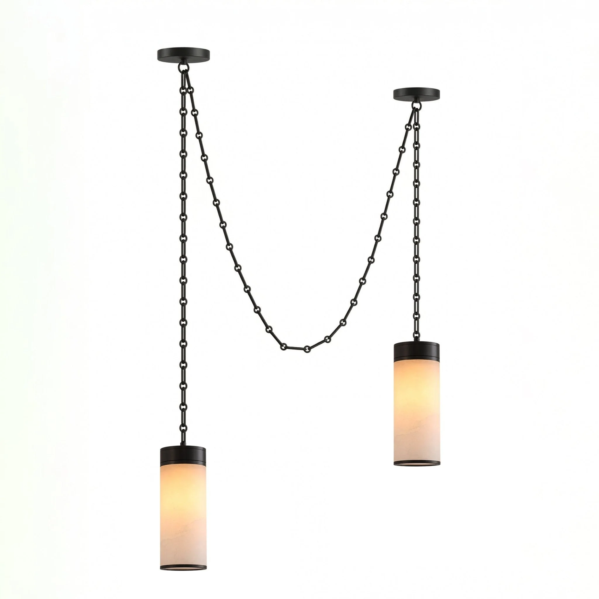 Cascading Chain Cylinder Chandelier - Image 11