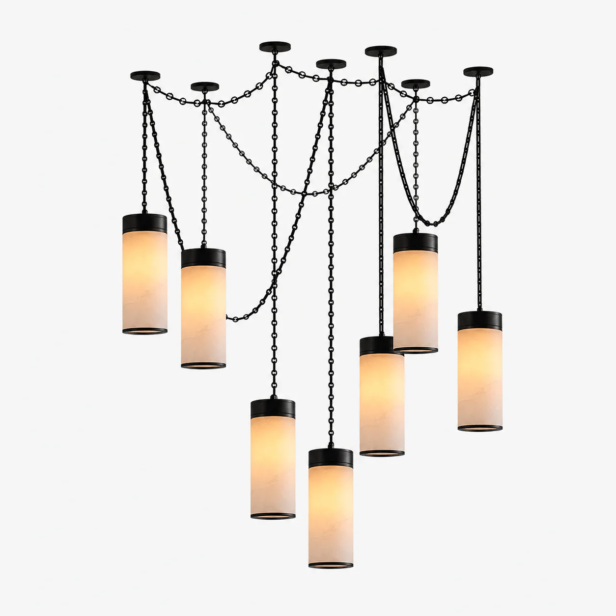 Cascading Chain Cylinder Chandelier - Image 3