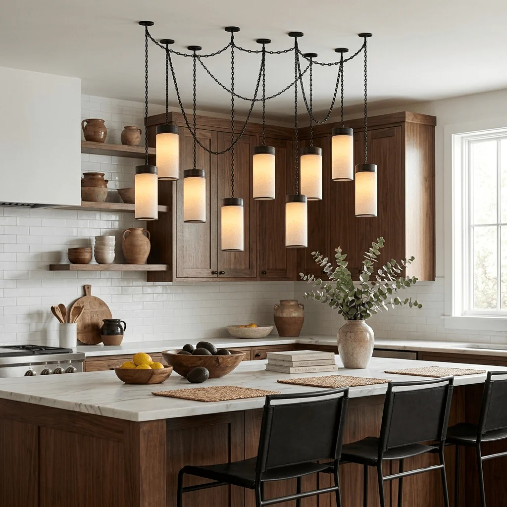 Cascading Chain Cylinder Chandelier - Image 7