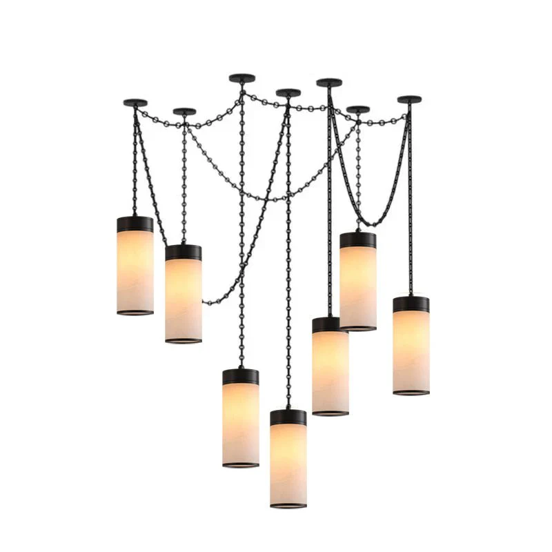 Cascading Chain Cylinder Chandelier - Image 9