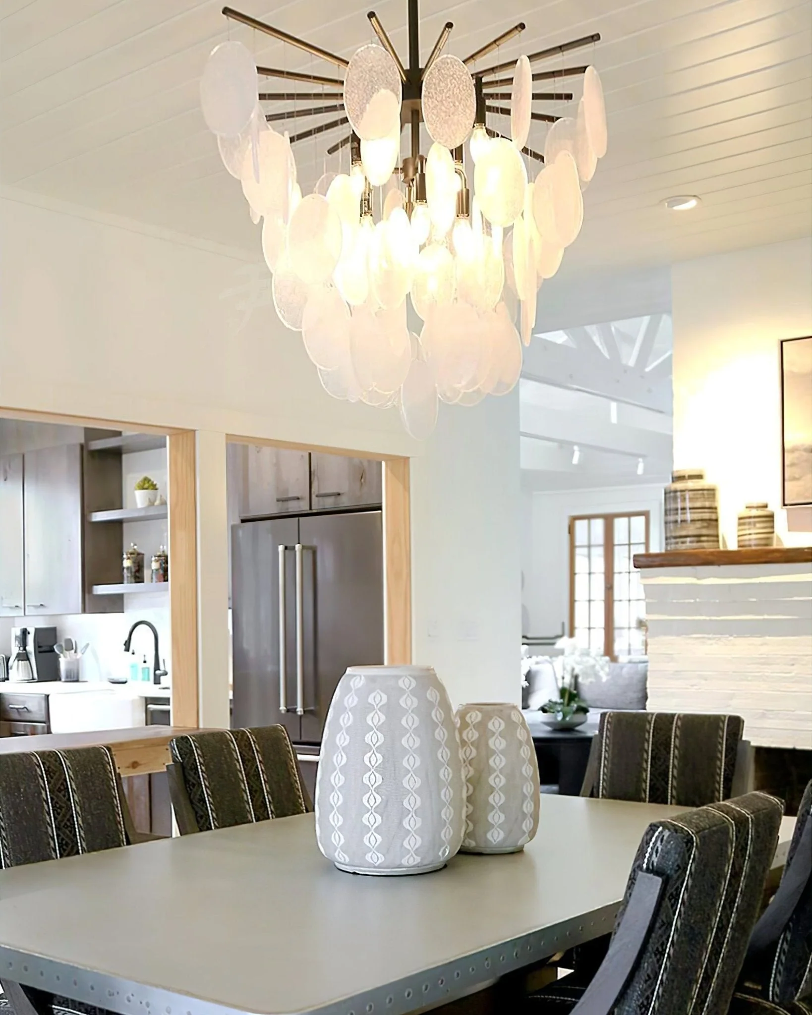 Cascading Selenite Disc Chandelier - Image 3