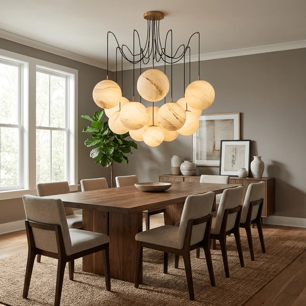 Celestara Alabaster Orb Chandelier - Image 6