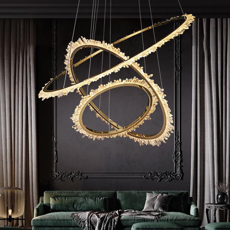 Cervine Modern Rock Crystal Ring Round Chandelier Cluster - Image 6