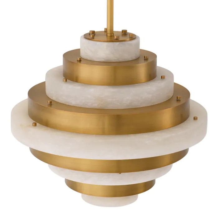 Lazzari Alabaster Chandelier 24" D - Image 4