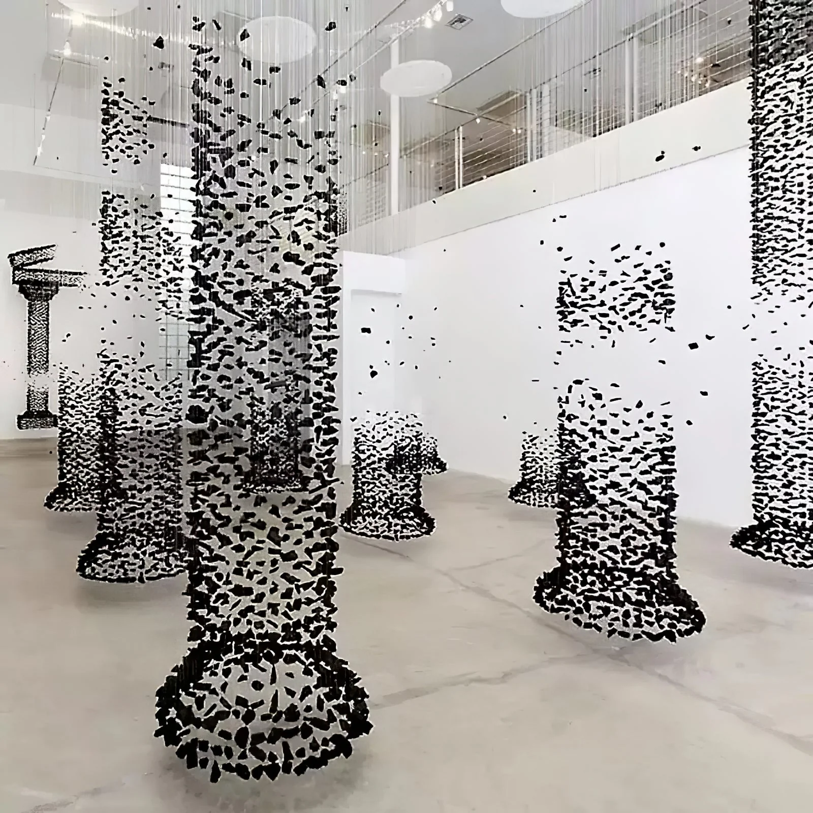 Charcoal Cascade Pixel Chandelier - Image 23