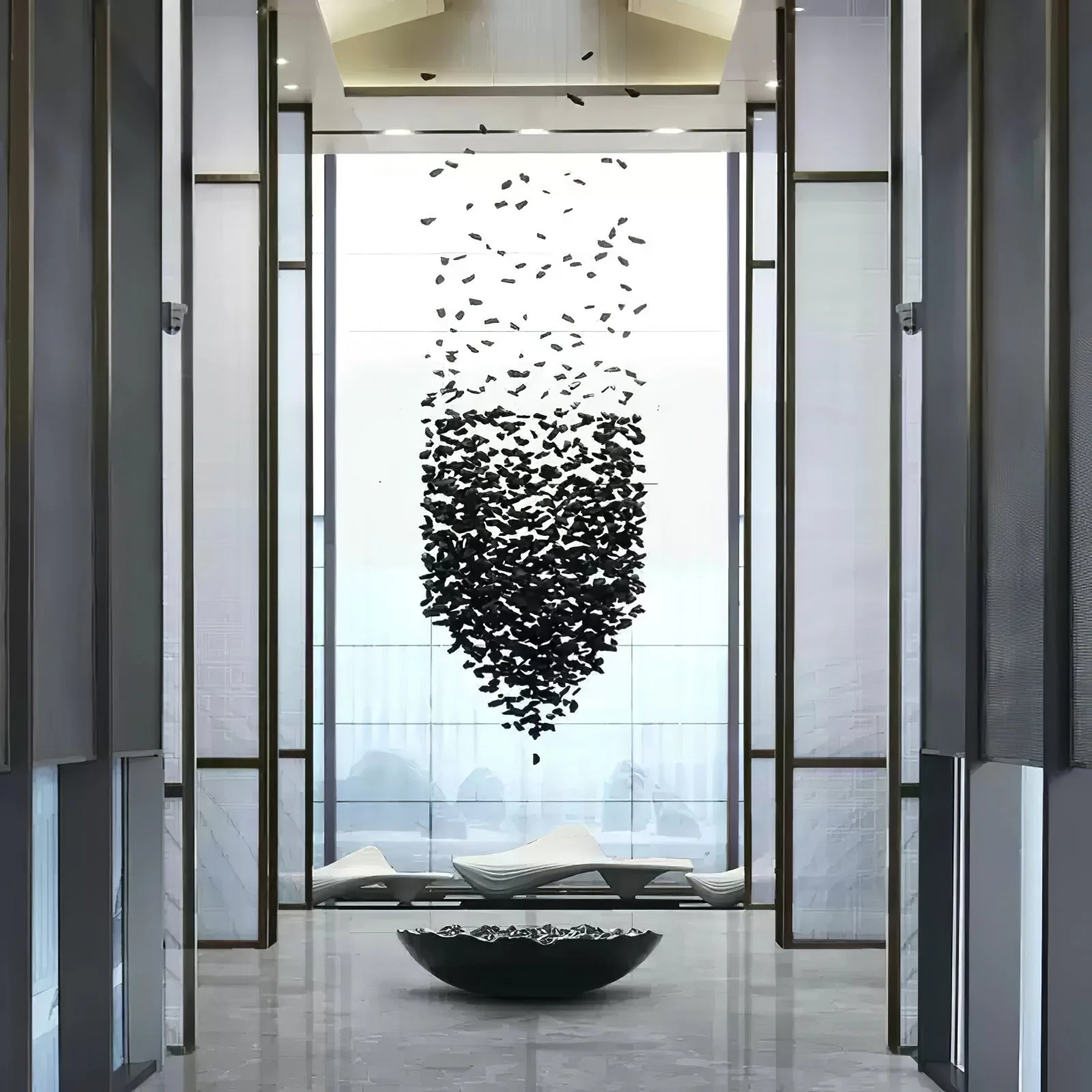 Charcoal Cascade Pixel Chandelier - Image 24