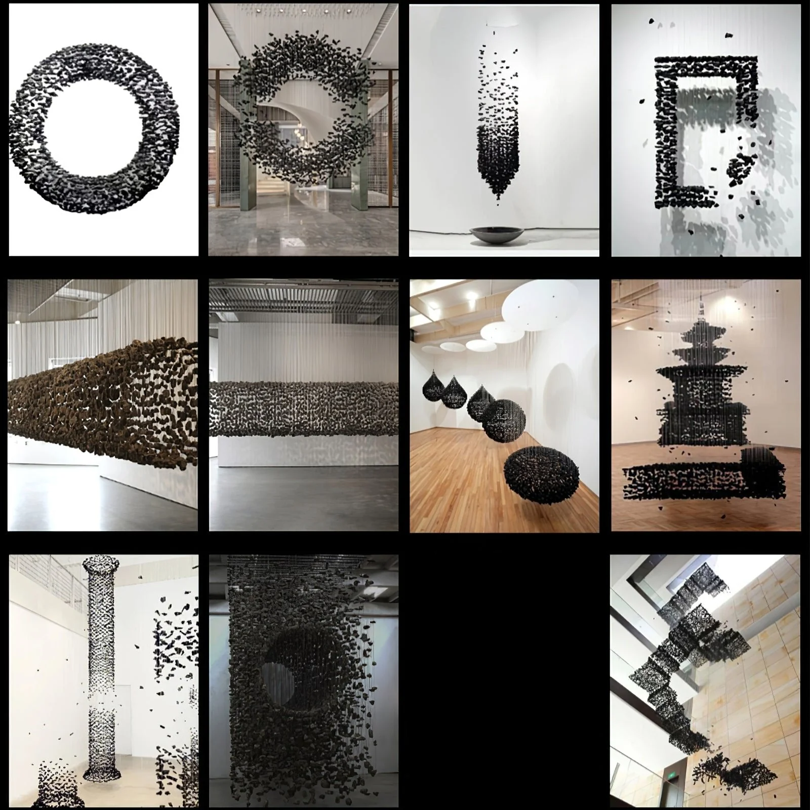 Charcoal Cascade Pixel Chandelier - Image 26