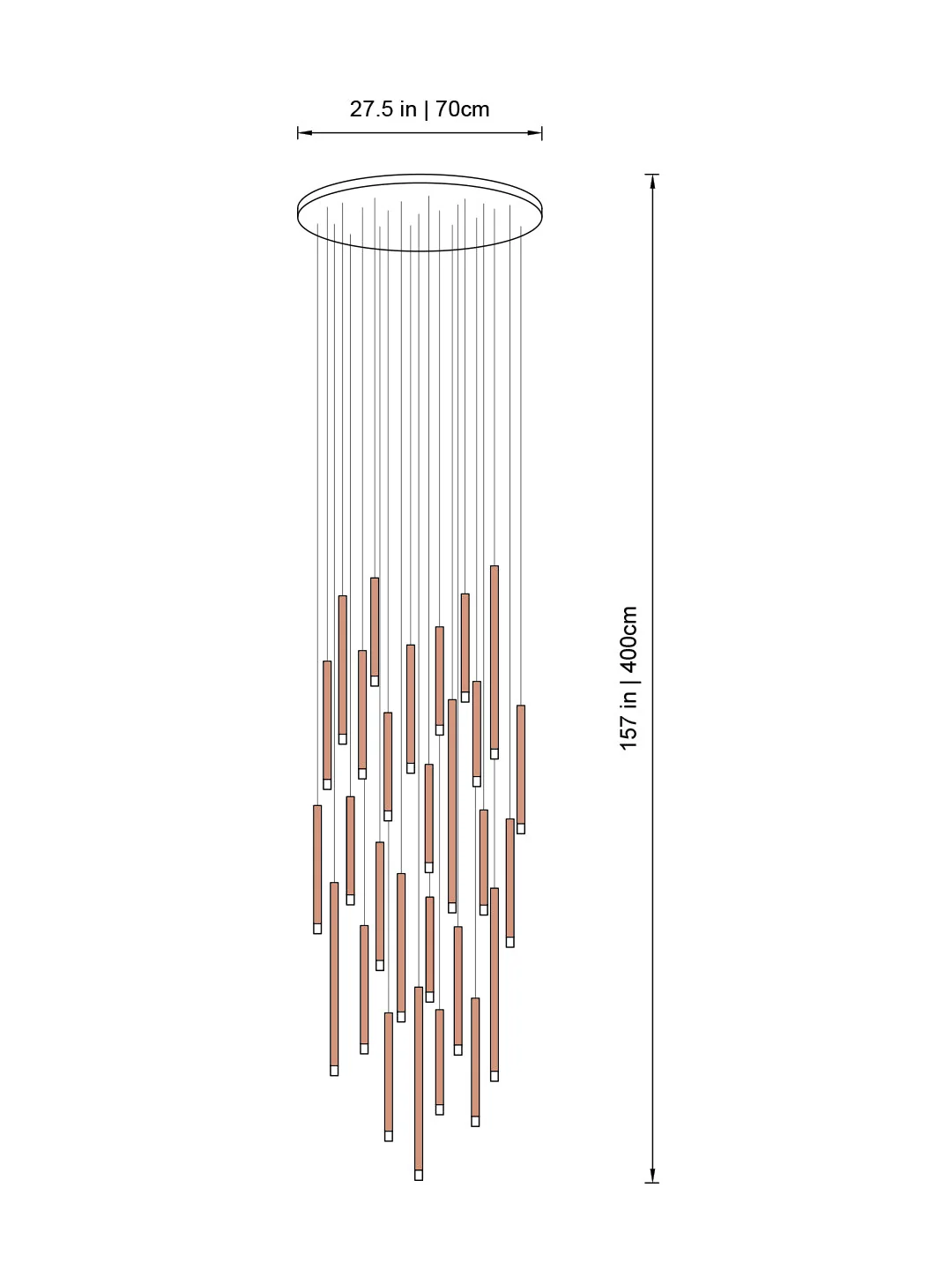 Clustered Tubes LED Chandelier by Aurorae Lighting - Image 10