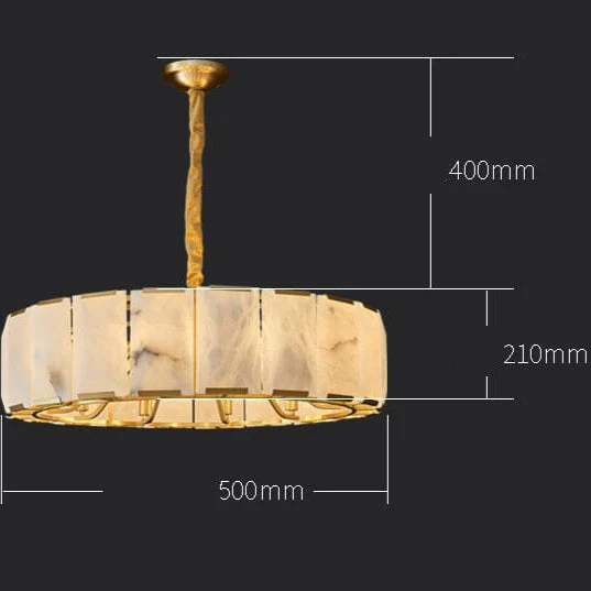 Round Alabaster Halo Chandelier - Image 4