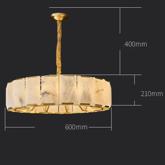 Round Alabaster Halo Chandelier - Image 5