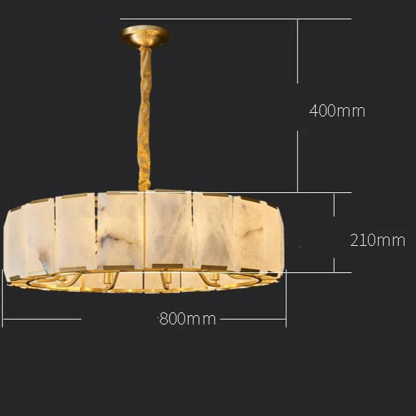 Round Alabaster Halo Chandelier - Image 6
