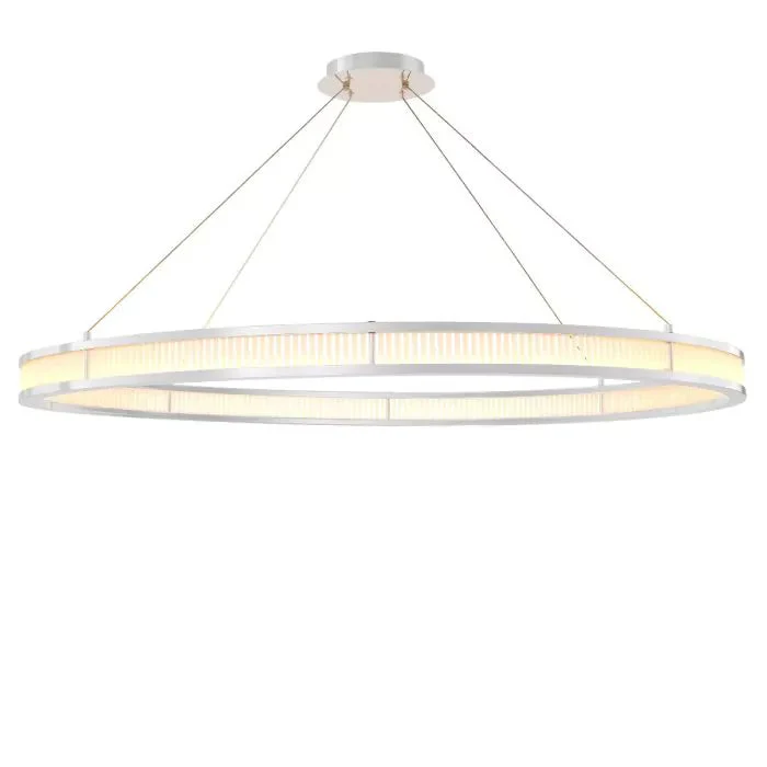 Damien 55" Modern Chandelier (Nickel & Frosted Glass Finish)