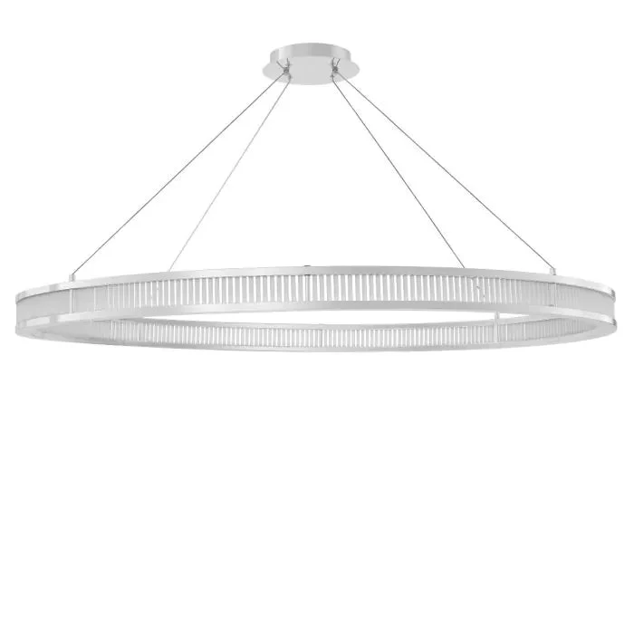Damien 55" Modern Chandelier (Nickel & Frosted Glass Finish) - Image 2