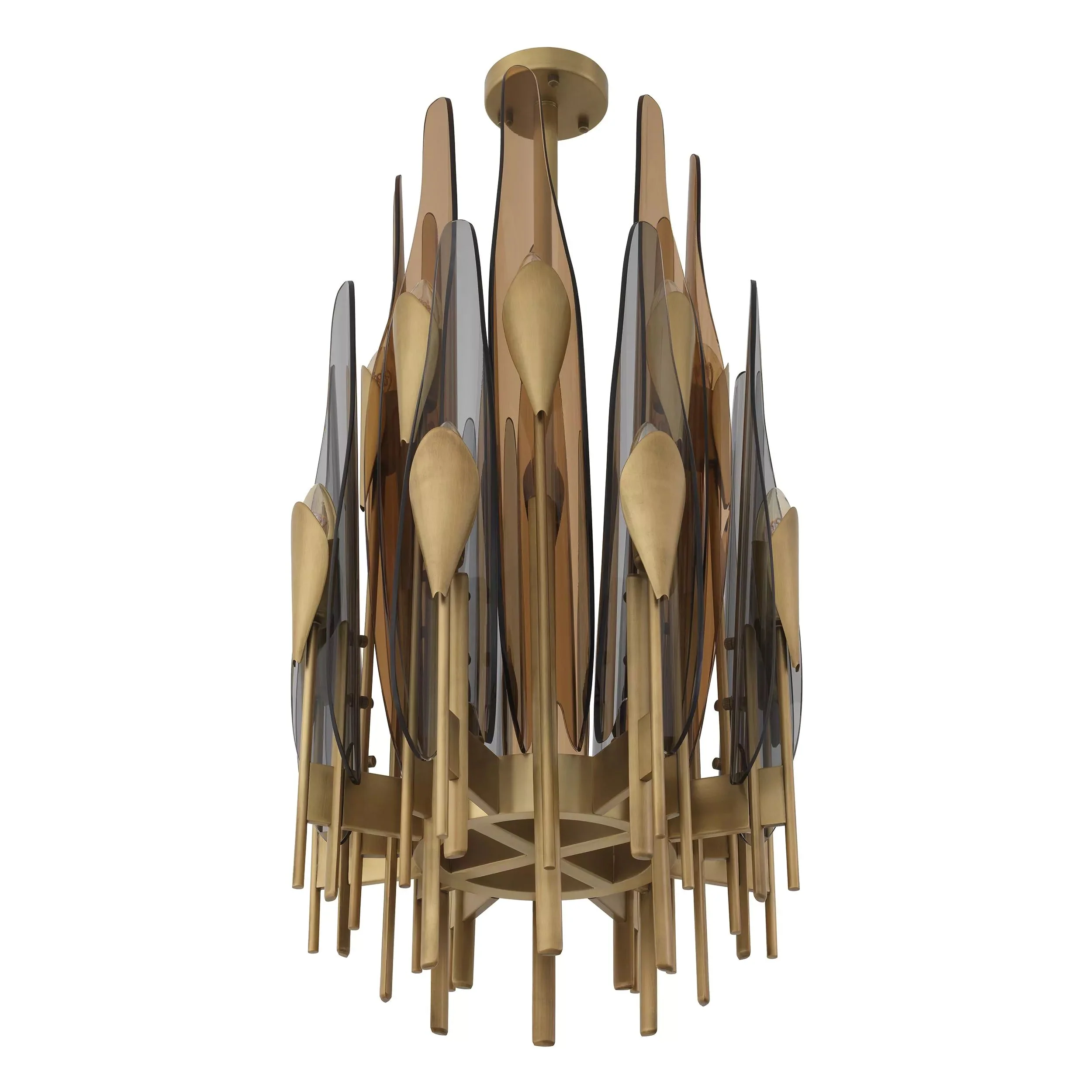 Sky Vertical Modern Brass Chandelier [Antique Brass/Bronze Highlight Finish) - Image 5