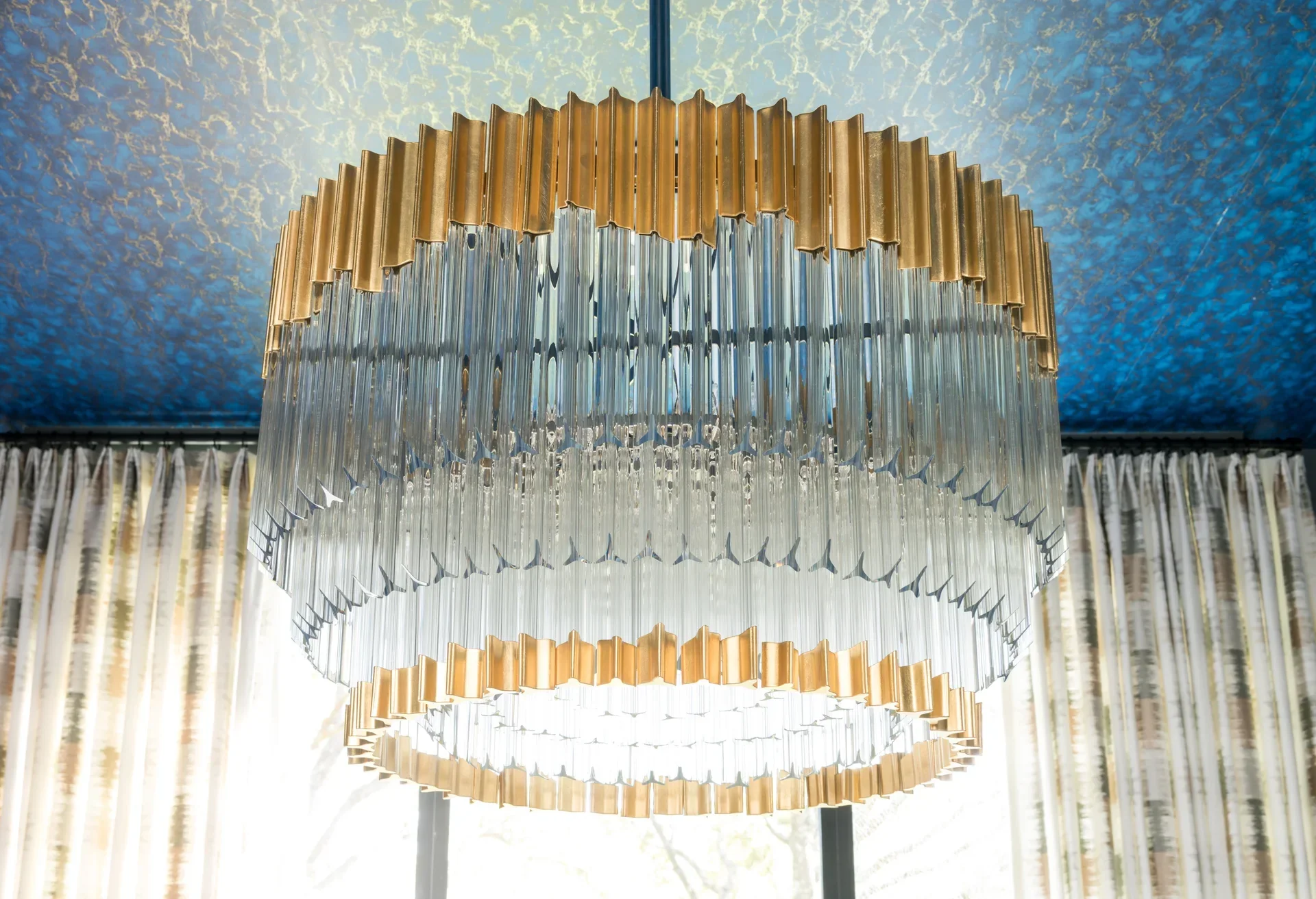 Charisma 10 Light Pendant - Gold Leaf W Polished Stainless - Image 6