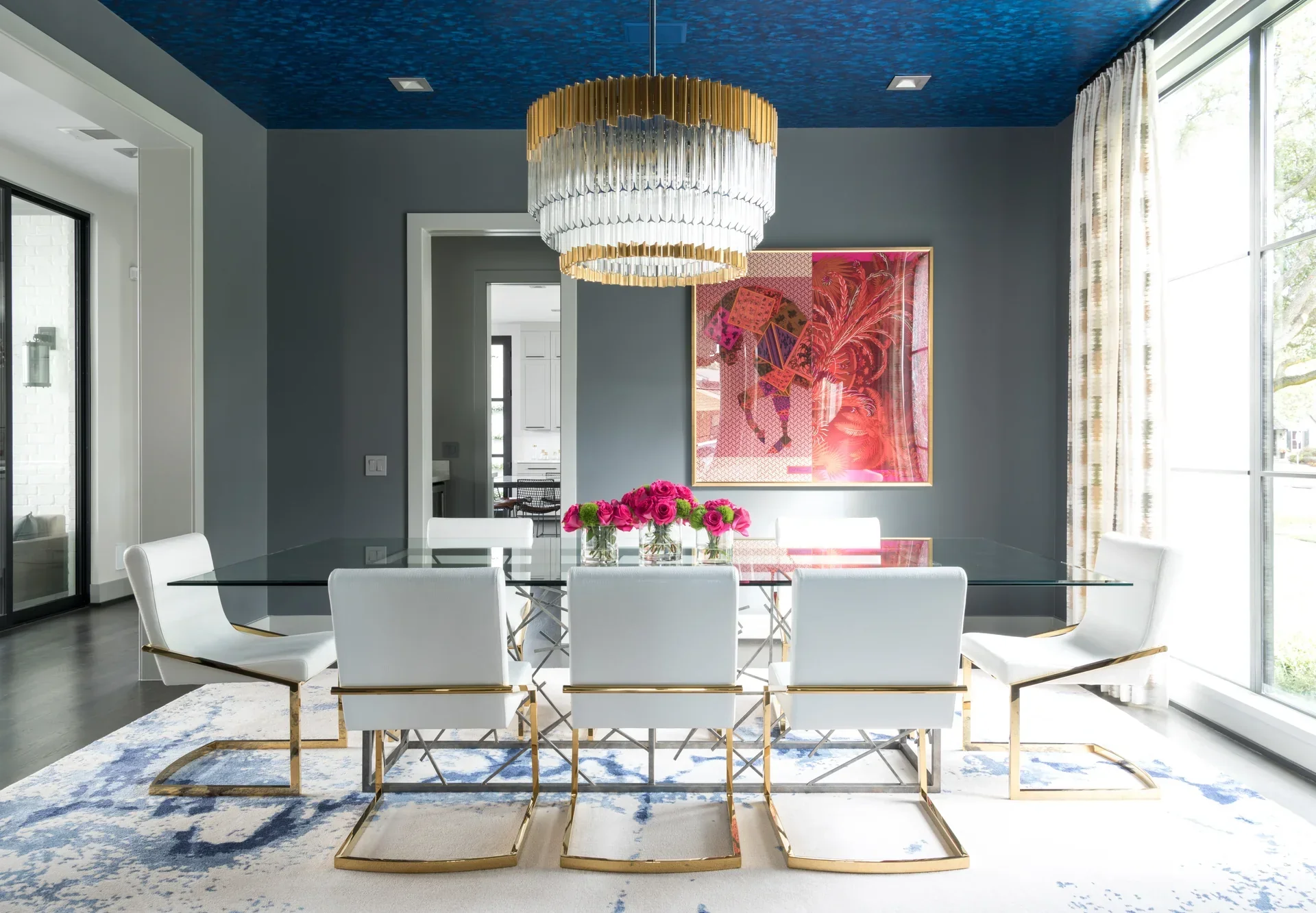 Charisma 10 Light Pendant - Gold Leaf W Polished Stainless - Image 9