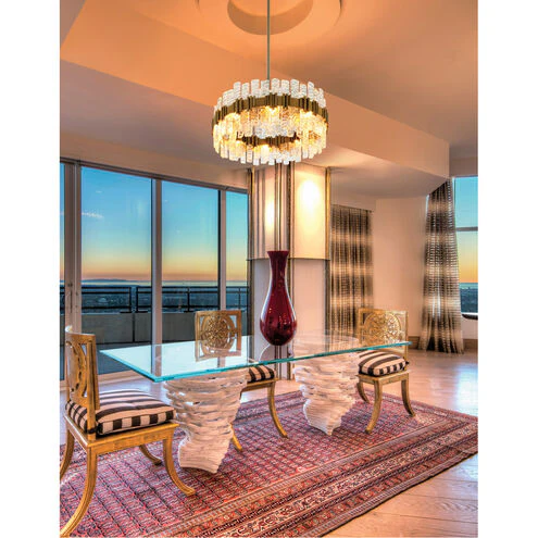 Ciro 10 Light Pendant - Antique Silver Leaf Stainless - Image 2