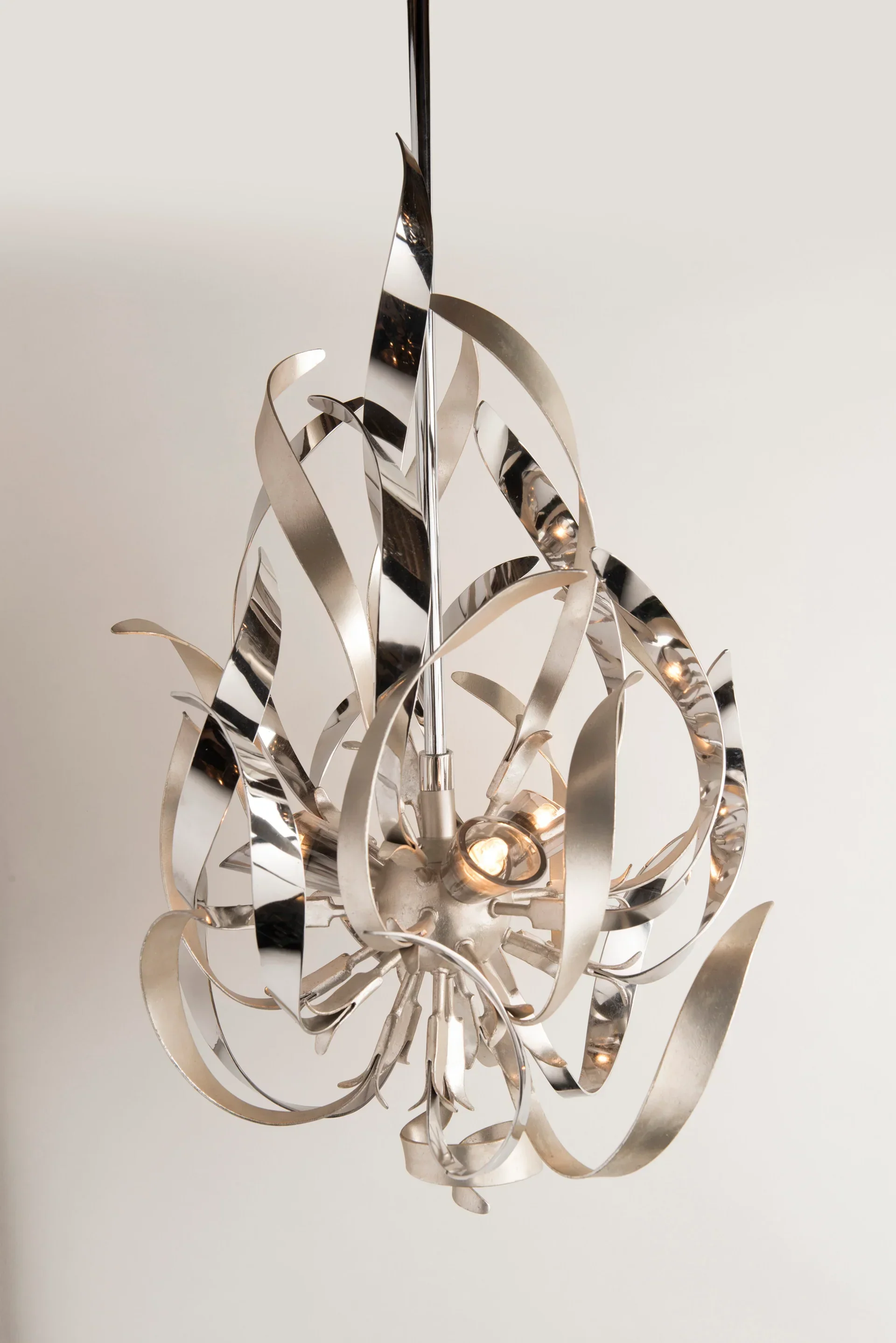 Graffiti 9 Light Pendant - Silver Leaf Polished Stainless - Image 2