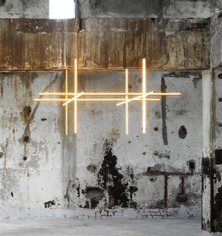 Crossed Aluminum Pendant Light Modern Designer High Ceiling LED Hanging Lights For Living Room Villa - Image 6