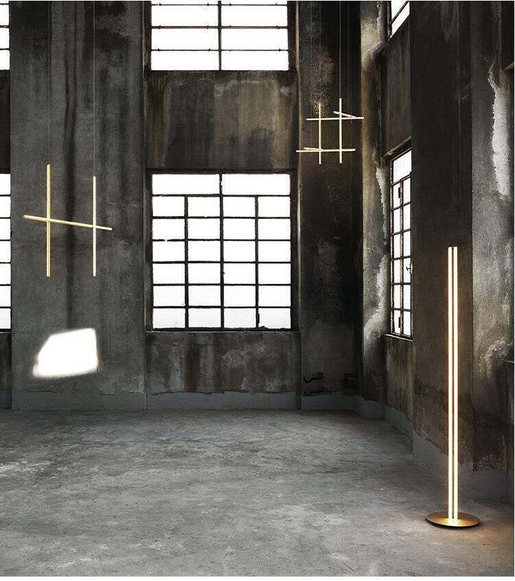 Crossed Aluminum Pendant Light Modern Designer High Ceiling LED Hanging Lights For Living Room Villa - Image 9