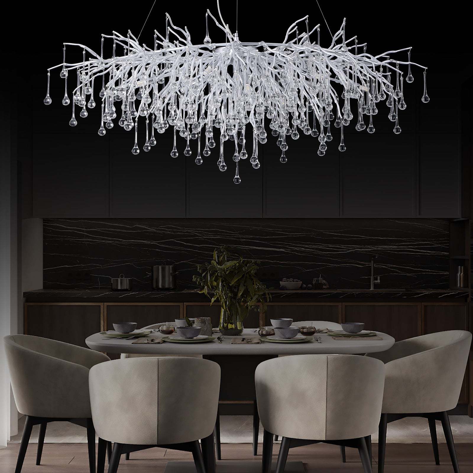 Crystal Branch Raindrop Chandelier - Image 11