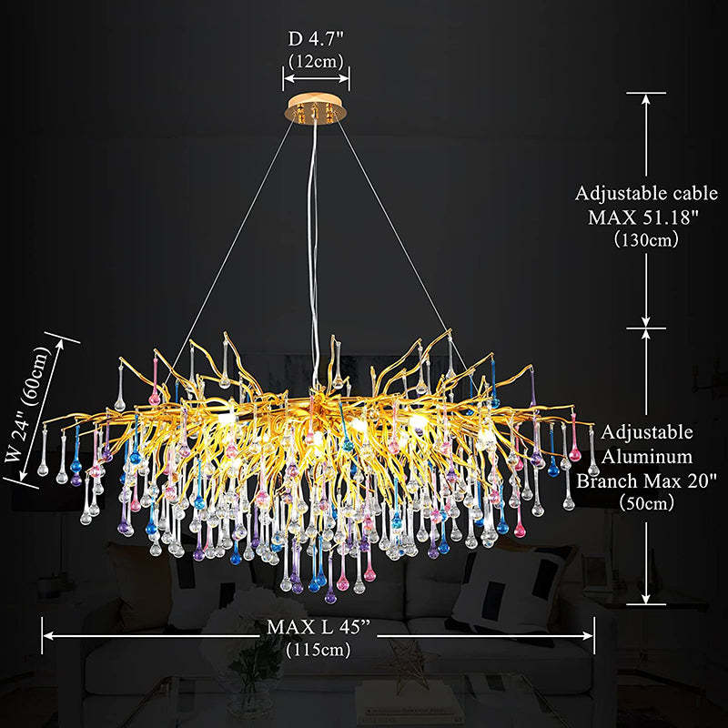 Crystal Branch Raindrop Chandelier - Image 18