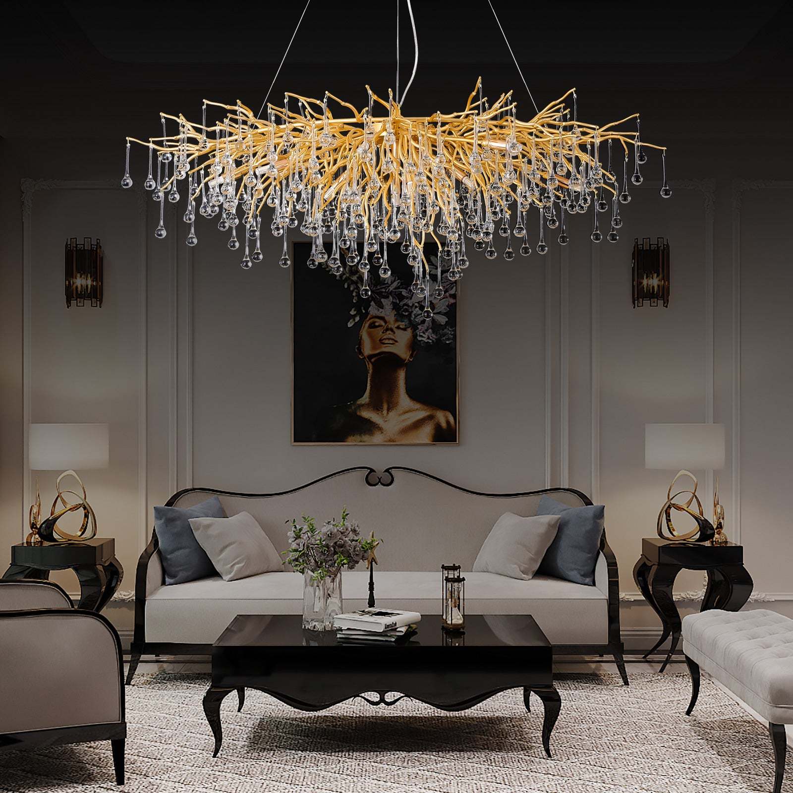 Crystal Branch Raindrop Chandelier - Image 8