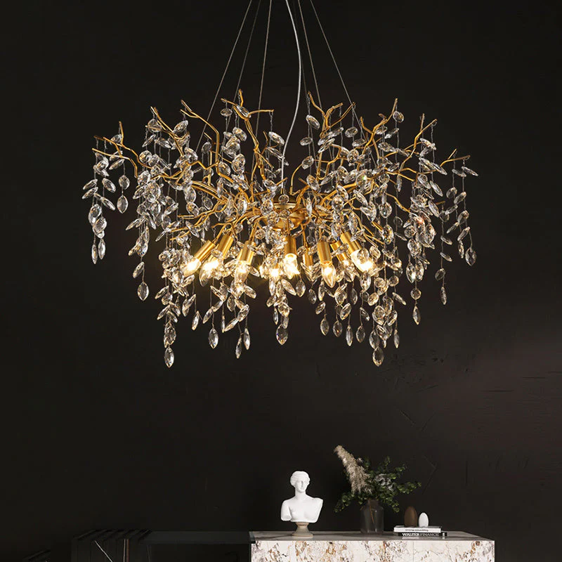 Crystal Raindrop Branch Chandelier 40"