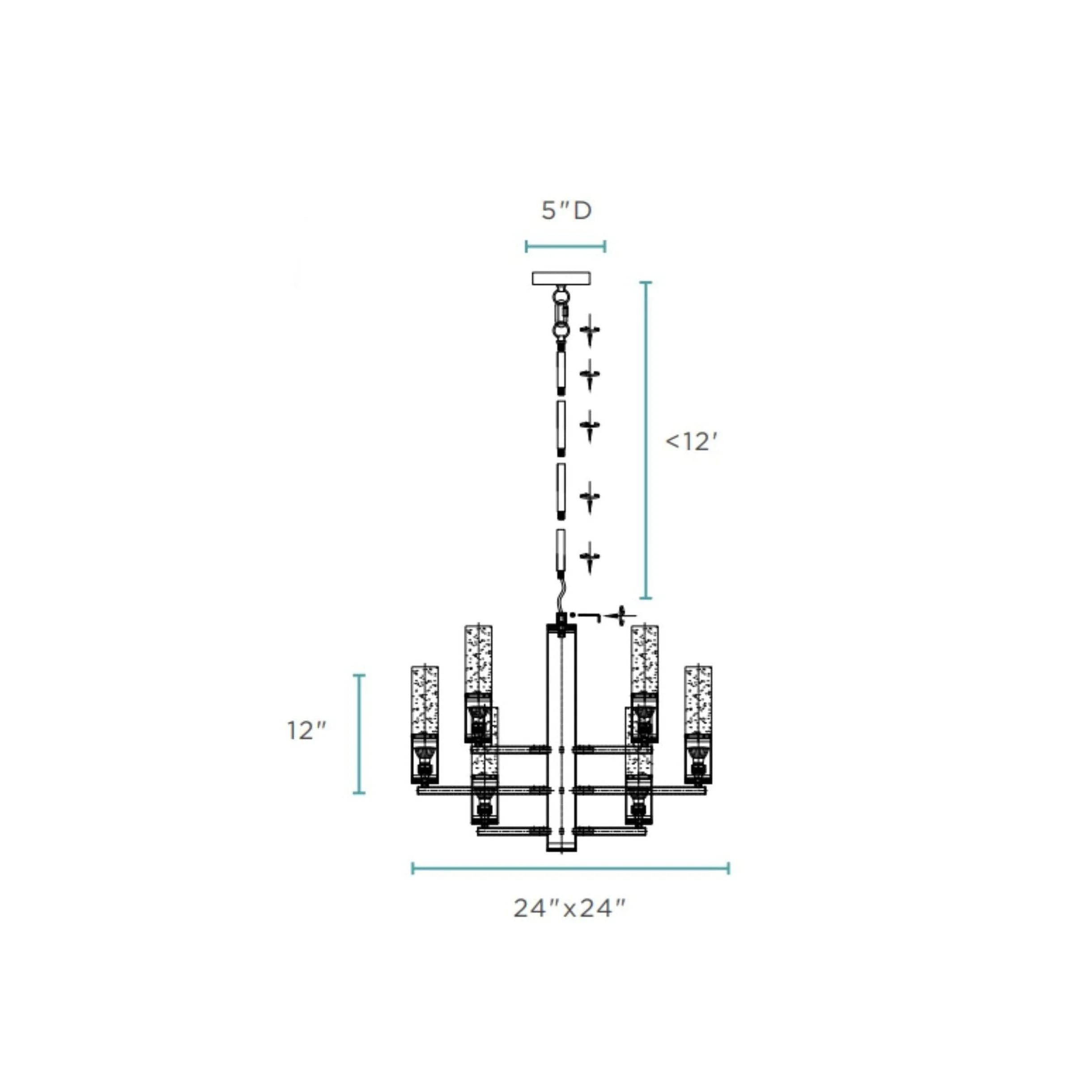 Crystal Cylinders Chandelier // 16 Lights // Dimmable - Image 11