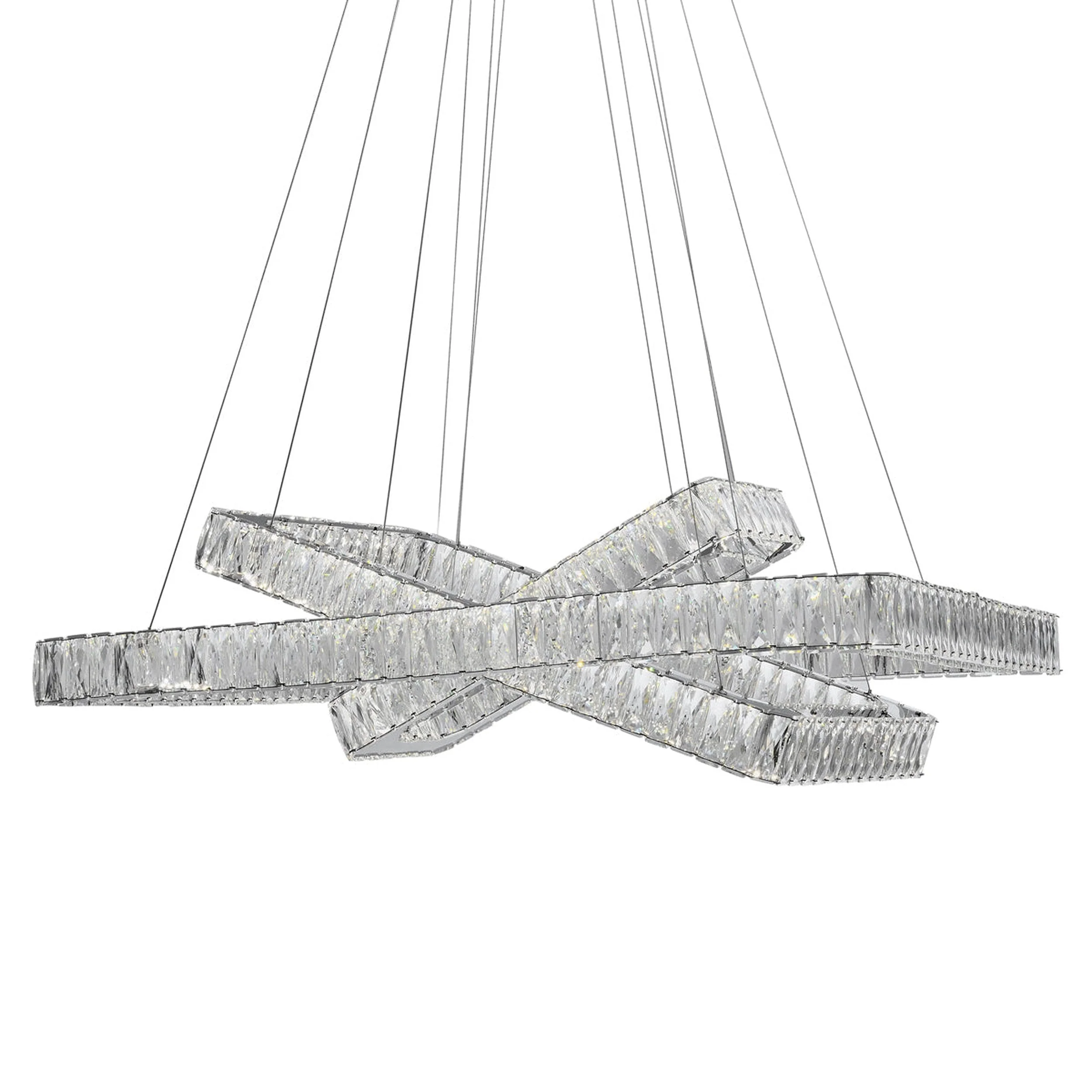 Crystal Elegance LED Chandelier // 3 Rectangles - Image 3