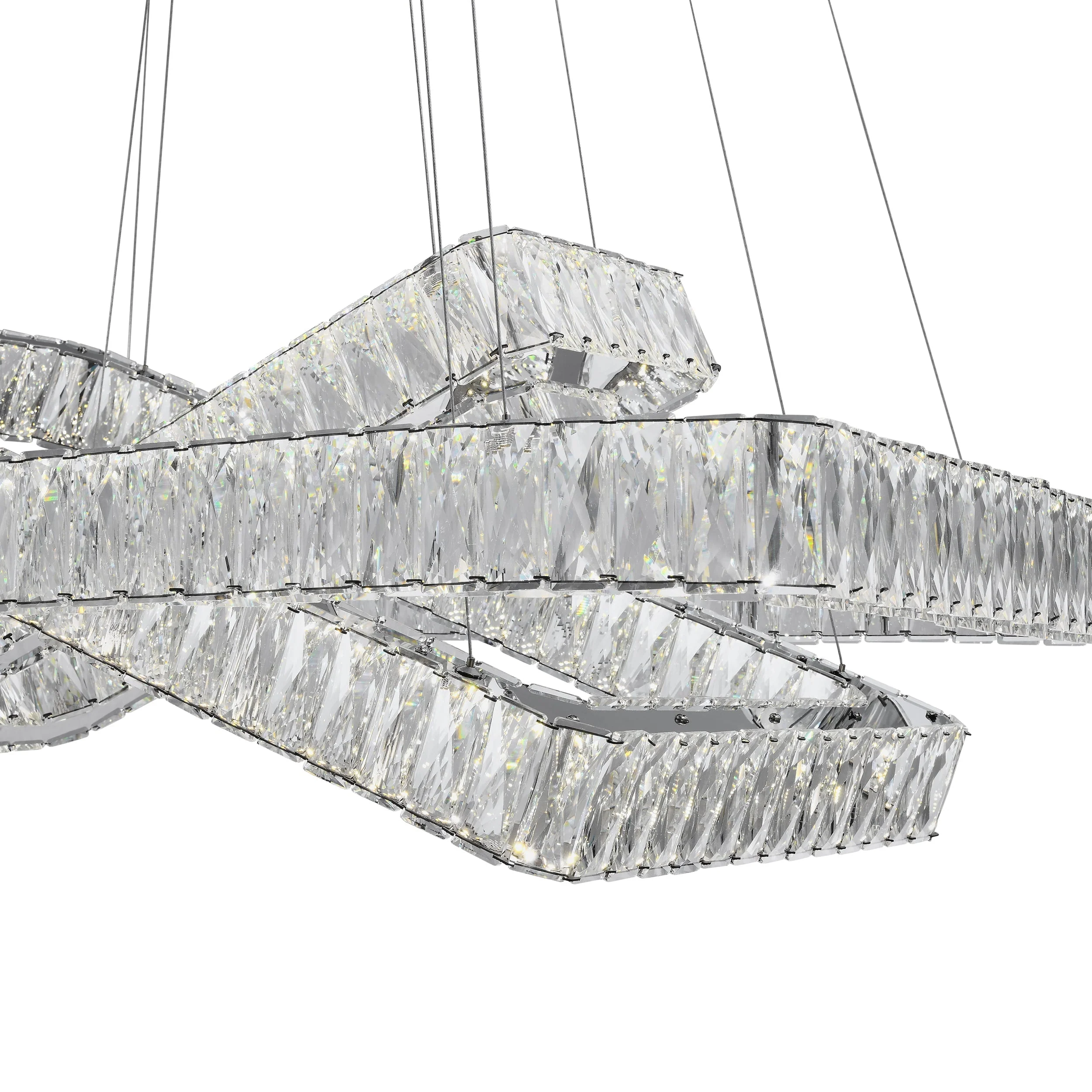 Crystal Elegance LED Chandelier // 3 Rectangles - Image 4