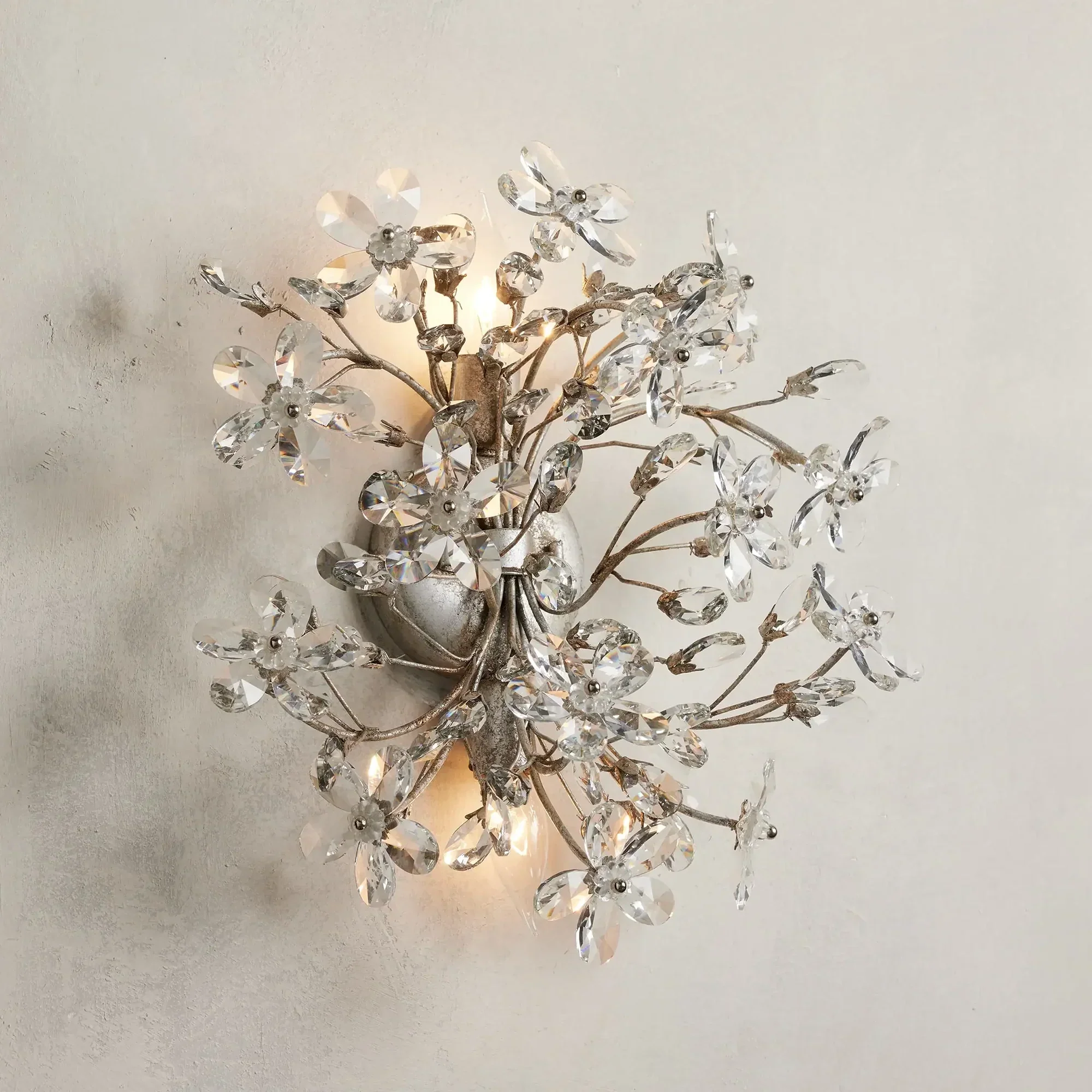 Crystal Flowers Fiore 2-Light Wall Sconce - Image 2