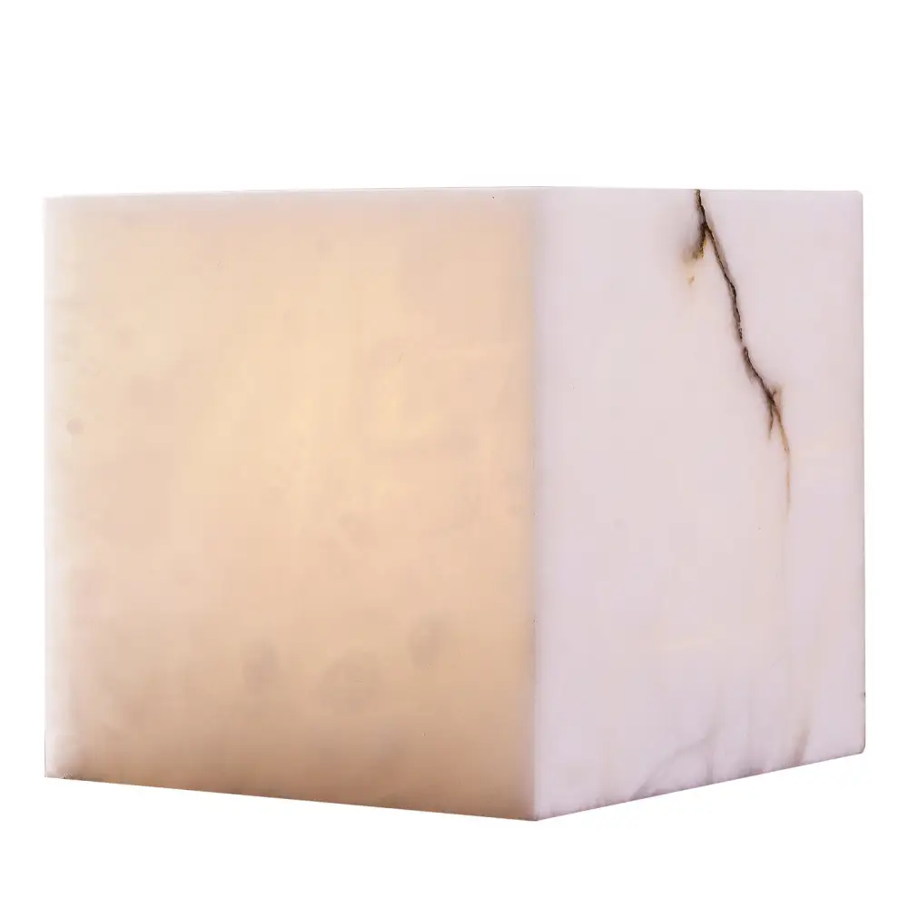 Cube Alabaster Table Lamp - Image 2