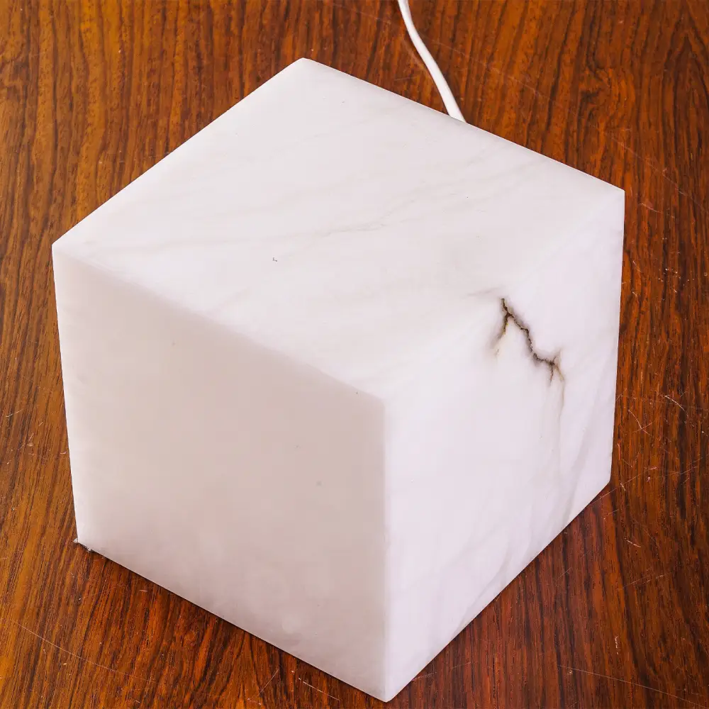 Cube Alabaster Table Lamp - Image 4