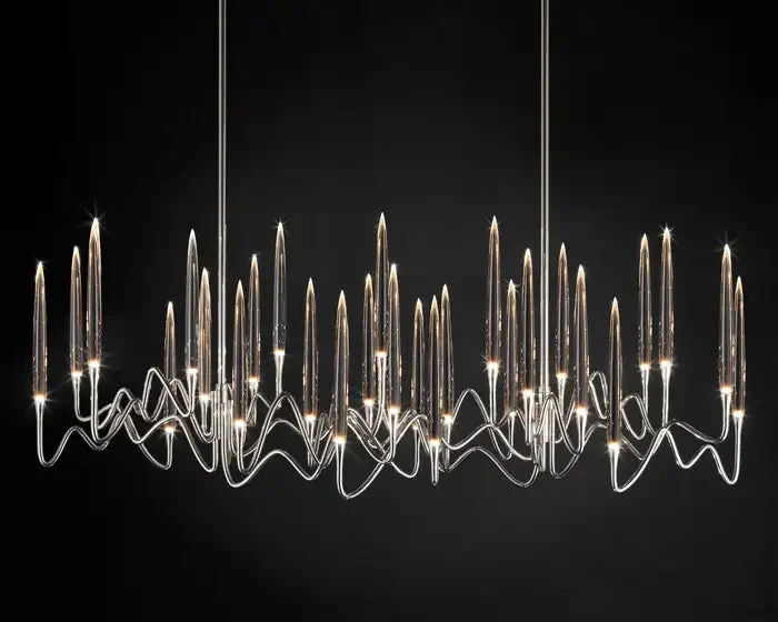 Custom Size Pezzo Crystal Long Chandelier L70'' - Image 5