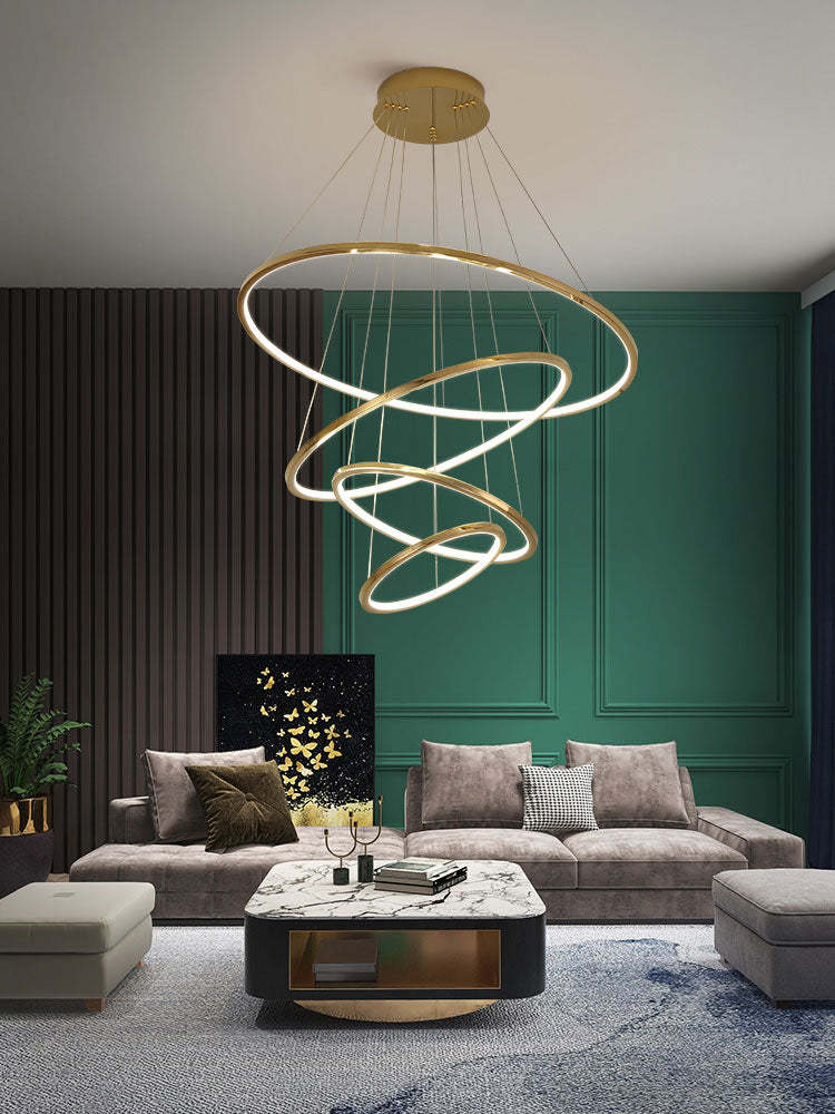 Custome Color Modern Bronze Multi Rings Chandelier - Image 10