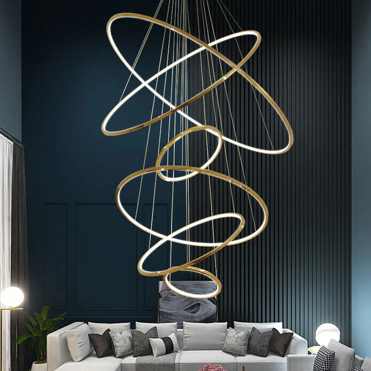 Custome Color Modern Bronze Multi Rings Chandelier - Image 11