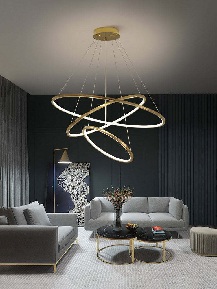 Custome Color Modern Bronze Multi Rings Chandelier - Image 12
