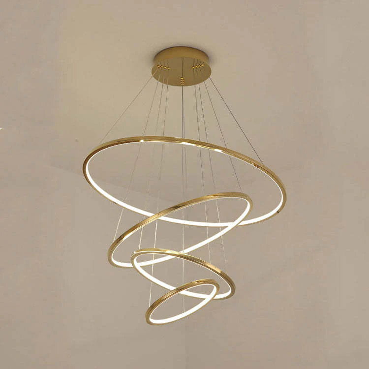 Custome Color Modern Bronze Multi Rings Chandelier - Image 3