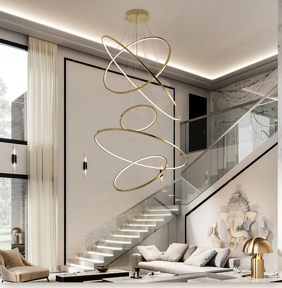 Custome Color Modern Bronze Multi Rings Chandelier - Image 9