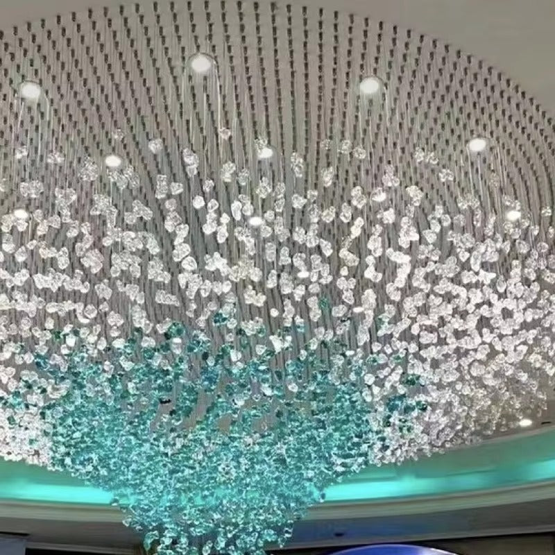 Customized Hotel Project Lobby Restaurant Turquoise Blue Glass Chandelier - Image 5