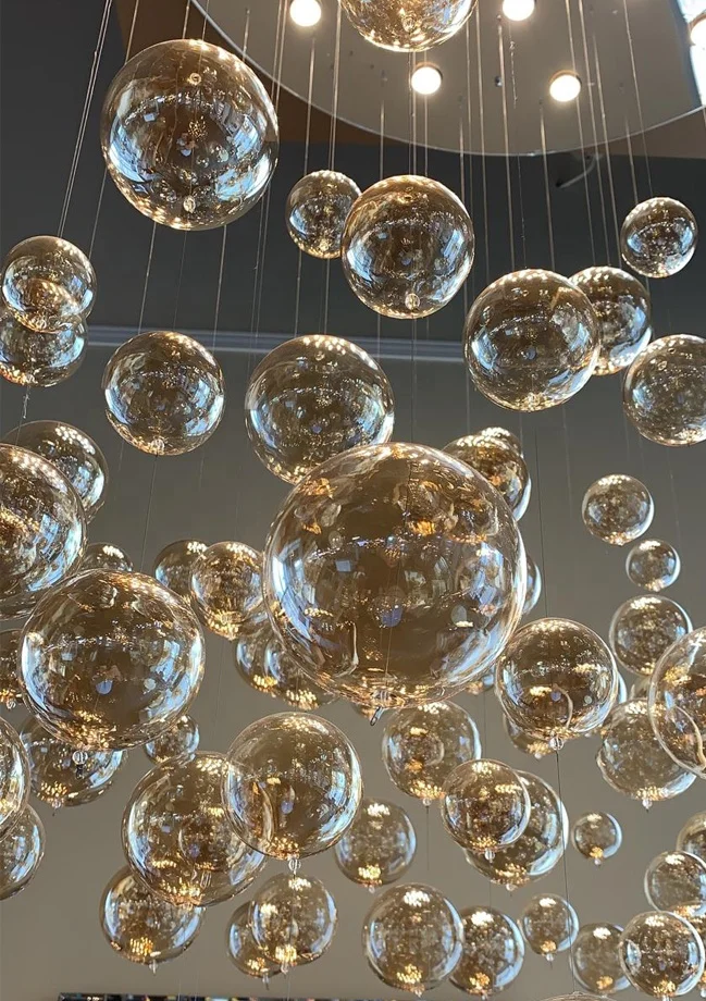 Customized Modern Glass Chandelier GU10 Hanging Staircase Chandelier Pendant Light For Room Villa - Image 3
